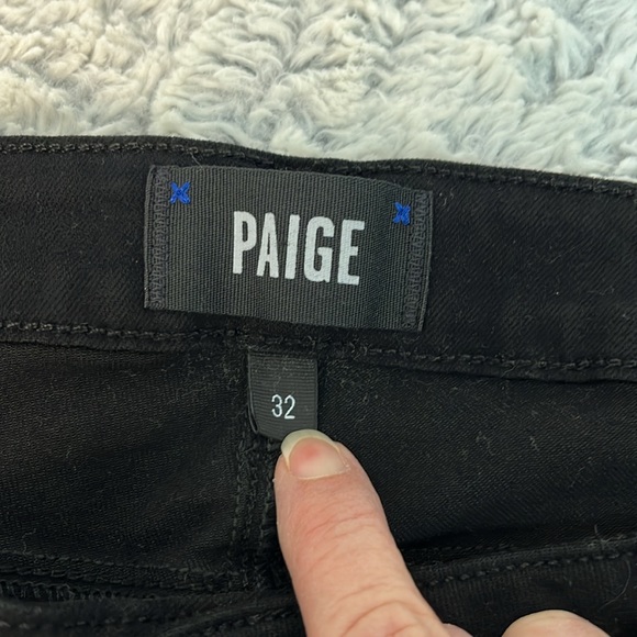 Paige Verdugo Cropped Black Premuim Denim Jean size 32 - Picture 8 of 10